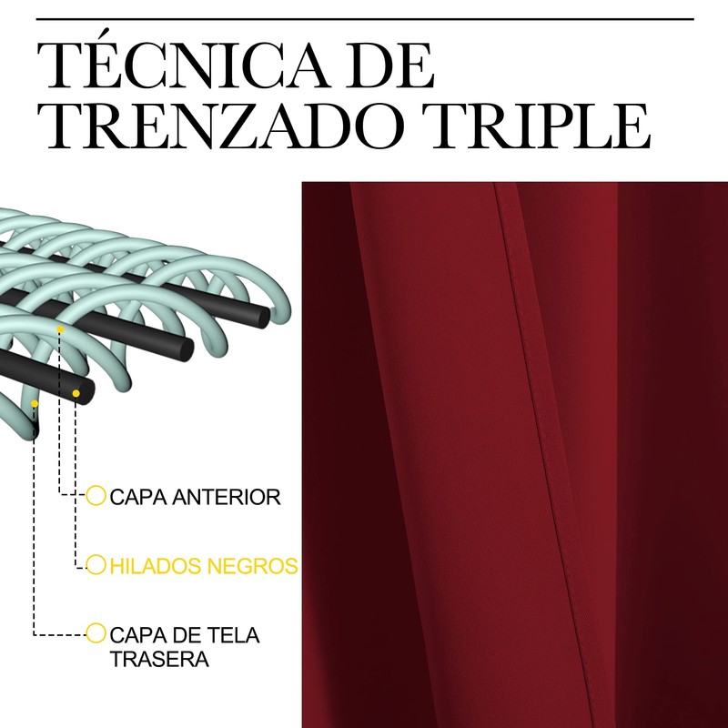 NICETOWN - Cortinas Opacas con Bolsillo para cortinero (Rojo, 1