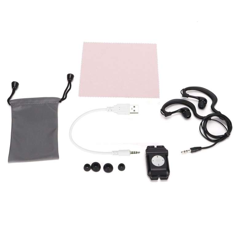 Jerys Reproductor de MP3, Portátil, Impermeable IPX8, 4 GB, Negro,