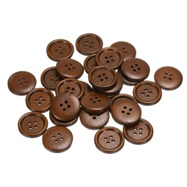 HARFINGTON 30pcs 36L Wooden Sewing Button 7/8"(23mm) 4 Holes Wood Round Craft Replacement Buttons for Clothing DIY Crafts Decoration, Coffee