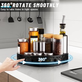 Turntable Organiser, 360° Turntable, Spice Rack, Fridge Organiser, Spice Organiser, Kitchen Organiser, Spice Holder, Cabinet Organiser for Kitchen Spices Spice Jars, Cabinets (10 Inches)