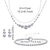 OJIOUI Silver Jewelry Set for Women, Rhinestone Crystal Necklace and