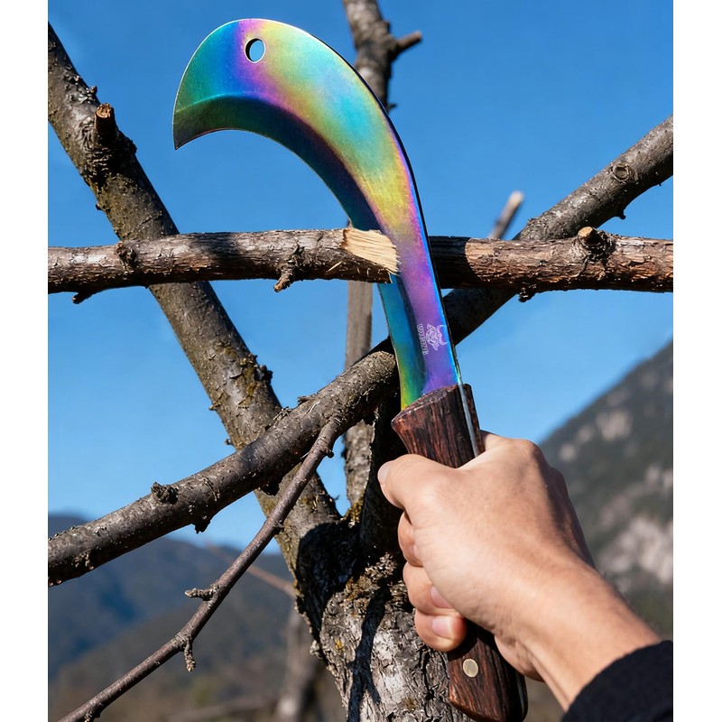 WICING 13-Inch Weeding Sickle, Machete for Yard Work, Full Tang