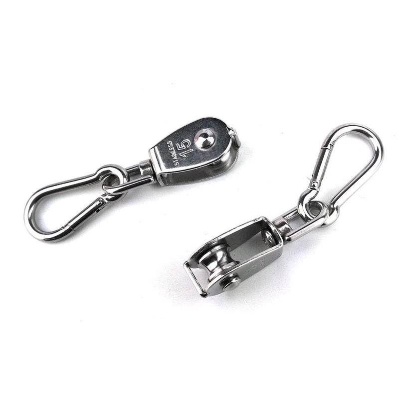 Hamineler 2PCS 304 Stainless Steel Single Pulley Block M15, Wire