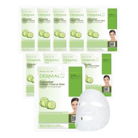 Dermal, Mascarilla Pepino X10, Hidratante Y Calmante