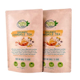 Organic Chamomile Tea Bags By The Natural Health Market • Plastic Free Filter Mesh and Outer Packaging • NON-GMO • Relaxing Natural Herbal Tea (100 Bags 2 x 50 Bag Pack)