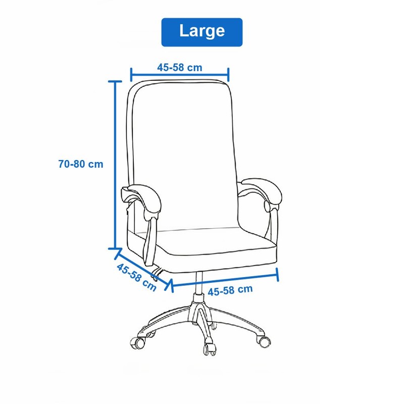 Hyper Cover 1-Piece Office Chair Cover (Pearl, Large) - Stretchable