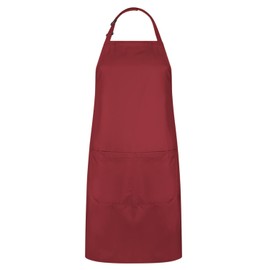 Bronta Mill Plain Unisex Chef Work DIY Apron with Twin Pockets - Wine