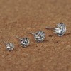 925 Sterling Silver Stud Earrings Set 6 Pairs 3mm 4mm