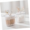 Ciieeo Cotton Holder with Lid Makeup Organizer for Cotton Swabs