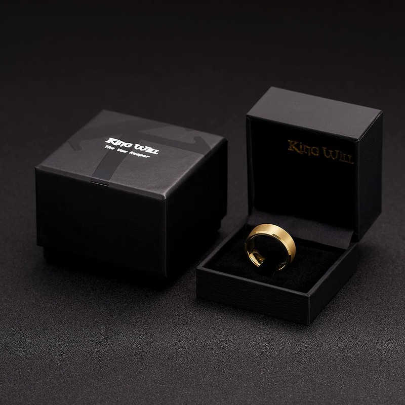 King Will 8mm Basic Wedding Ring For Men Gold Electroplated