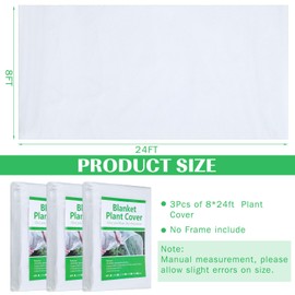 Hushee 6 Pack Plant Covers Freeze Protection, 8 x 24ft Frost Blankets Cover for Plants, Plant Frost Protection Cover, Garden Netting for Winter, Floating Cover Frost Cloth, Freeze Protection Blankets
