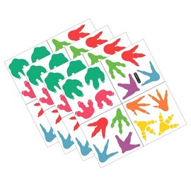 Fokmuaex 4PCS Dinosaur Floor Decals Set - Peel and Stick Vinyl Tracks Stickers for Nursery, Boys Room & Playroom Decor - Fun Kids Wall Stickers for Dinosaur Theme