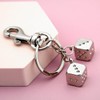 ANEBRPC Gold Dice Keychain for Men Metal Dice Bag Charm