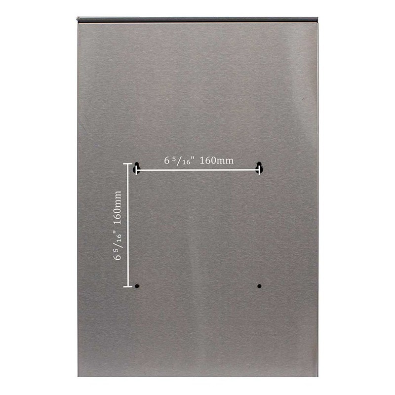 Qualarc WF-0906A Glacial Elliptical Stainless Steel Locking Wall Mount Mailbox,