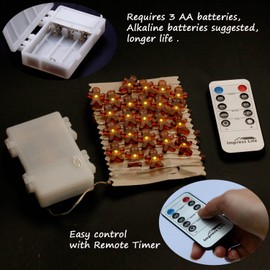 Christmas Festival String Lights, Impress Life Gingerbread Man Cookies 10 ft Copper Wire 40 LEDs with Dimmable Remote for House Bedroom Decorative, Wedding, Home, Covered Outdoor, Indoor DIY Parties