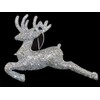 Set Of 8 Silver Glitter Reindeer Christmas Tree Hanging Ornament