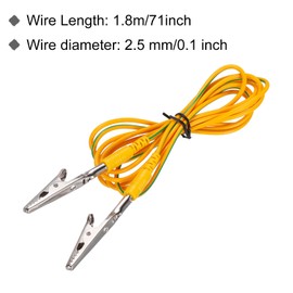 QUARKZMAN ESD Grounding Cable Cord with Crocodile Clip 1.8 m / 71 Inches Long Yellow Antistatic Ground Wire Cable Clip for Removing Power Conductor Electrostatic