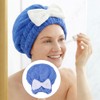 2 toallas de pelo para mujer, gorras de microfibra suave