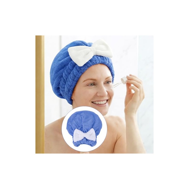 2 toallas de pelo para mujer, gorras de microfibra suave