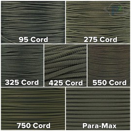 Paracord Planet 95, 275, 325, 425, 550, 750, and ParaMax Paracord – Tactical Cord for Outdoors