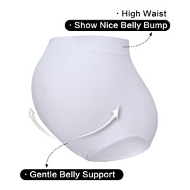 KUNINDOME Seamless Maternity Shapewear, Nude + Black + White, Medium