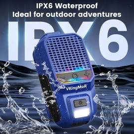 Wearable Bluetooth Speaker, Clip-On Portable Speaker with Built-in Mics Hands-Free Music and Calls for Hiking/Biking, Small Speakerr with LED Light, 15H Battery Life Speakerr(Blue)