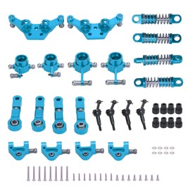 RiToEasysports Aluminum Alloy RC Upgrade Accessories Include RC Upper Lower Swing Arms Front Rear Steering Cup CVD Drive Shaft Suspension Bracket for Wltoys K969 1/28 RC Car (Blue)
