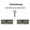 2x Profile Cylinder Lock 95 mm 45/50 Simultaneous Locking Emergency