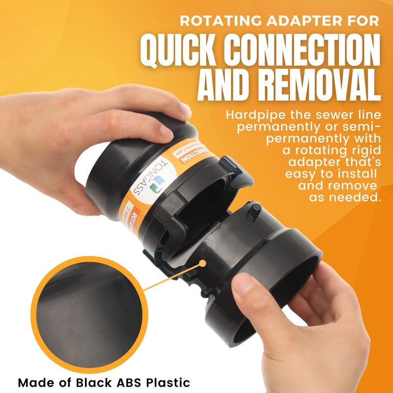 TonGass (Combo Pack) RV Sewer Hose Fitting Adapter to PVC,