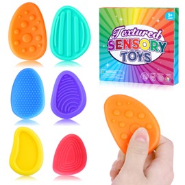 AYESY 6 STK Sensorisches Stein Fidget Toy, Fidget Toys Sensory Stones, Silikon Silent Fidget Sensorisches Spielzeug Stones, Stressabbau Fidgets Spielzeug, Autism Sensory Toys für Kinder