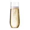 Munfix Munfix 48 Pack Stemless Plastic Champagne Flutes Disposable 9