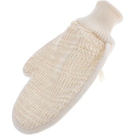 Guantes de Baño de Sisal Beige de Doble Cara para Adultos