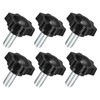sourcing map 6Pcs M10 x 20mm Star Knobs, Plastic Hex