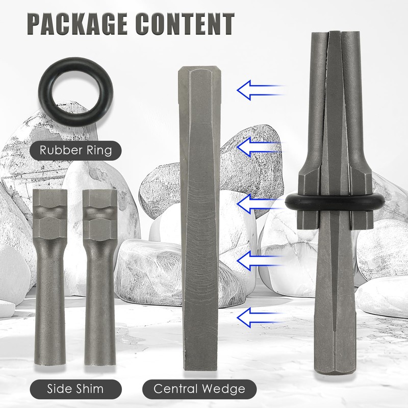 NATGAI 8 PCS 5/8 Inch Rock Splitting Wedges and 1PC