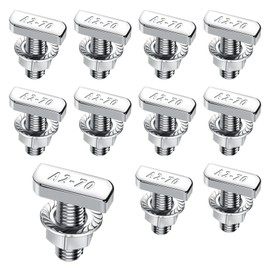 Wavanta 10Pcs M8 T Slot Drop-in Bolts, M8 x 20mm Hammer Head Bolt, Stainless Steel T Bolt Set with Locking Nuts for Aluminum Extrusion Profile Photovoltaic Solar Mounting