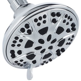 AquaDance High Pressure 6-Setting, Large 5-Inch Shower Head with Full Chrome Finish, Tested to Meet US Quality Standards, Angle-Adjustable, and Tool-Free Installation