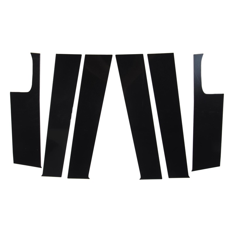 6Pcs B Pillar Posts Trim Glossy Black Firm Paste Exterior