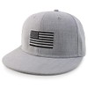 Armycrew XXL Grey American Flag Embroidered Plain Back Flatbill Snapback