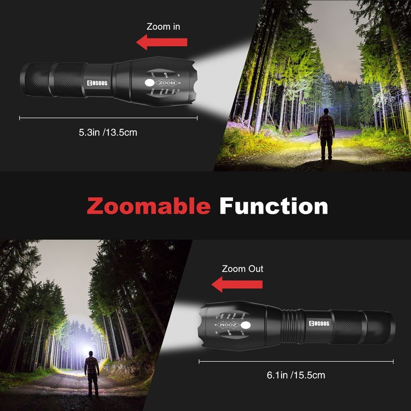 COSOOS 2 LED Torch with Holsters, Super Bright Hand Flashlight