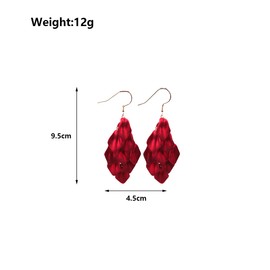 Vintage Acrylic Petal Dangle Earrings,Charming Chunky Rhombic Drop Statement Earrings,Aesthetic Graduation Jewelry Gift for Women Teen Girls (R)