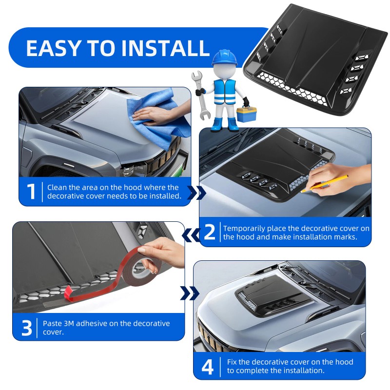 KEEPDSGN For Ford Ranger Air Flow Intake Hood Scoop Bonnet
