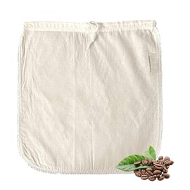 Cold Brew Bag with Drawstring Reusable,Coffee Brew Bag, Large 12in * 12in Cotton Prenium Cold Brew Bag For Pithchers, Mason Jar,Toddy Infusion Extraction Systems Filter Bag Reusable Filter