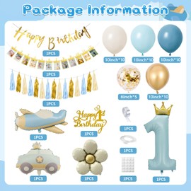 Decoraciones para el Primer Cumpleaños de Niño, Decoraciones para Fiestas de Cumpleaños en Forma de Avión, Pancartas con Fotos, Decoraciones para el Cumpleaños de un Niño de un Año