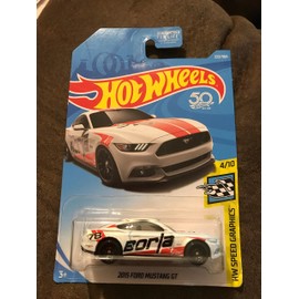 Hot Wheels 2018 50th Anniversary HW Speed Graphics 2015 Ford Mustang GT 222/365, White
