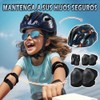 Juego de Casco de Bicicleta para Niños, Rodilleras, Coderas, Muñequeras,