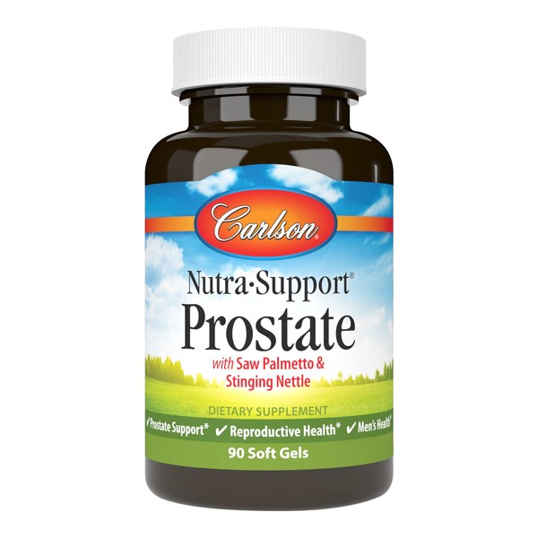 Carlson - Nutra-Support Prostate, with Saw Palmetto & Stinging Nettle, Prostate Support, Reproductive Health & Men's Health, 90 Softgels