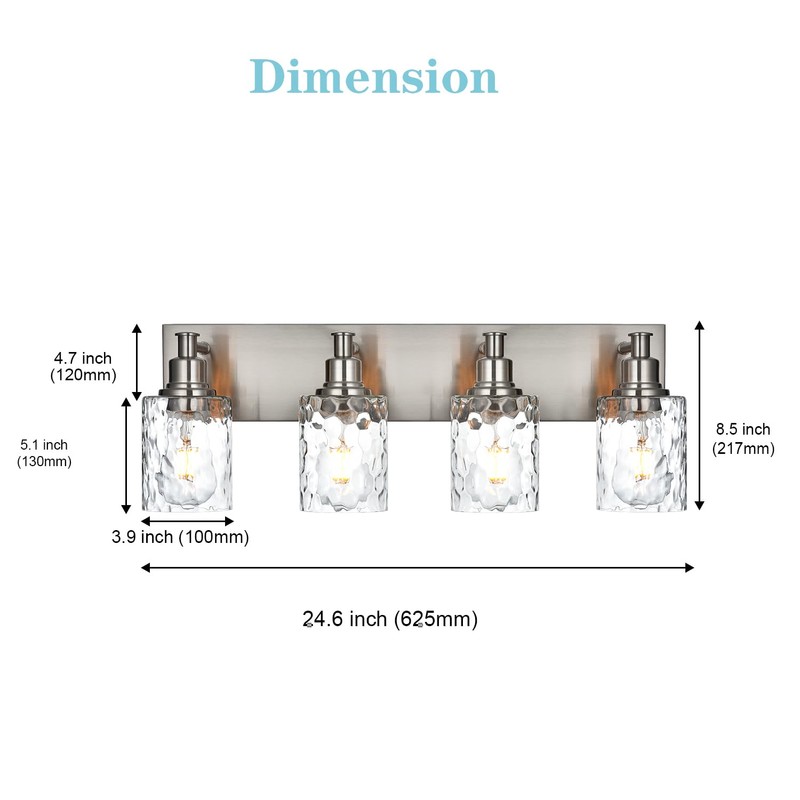 BONLICHT Modern Bathroom Light Fixtures in Brushed Nickel Finish, 2