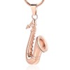memorial jewelry Music Urn Saxophone Horn Chain Necklace Cremation Ash