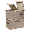 UUJOLY Large Storage Bins Linen Fabric Foldable Basket Cubes Organizer