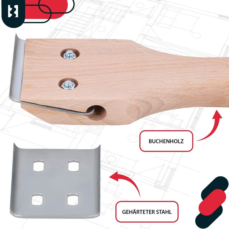 KOTARBAU® 60 mm Wooden Handle Carpentry Blade Scraper Paint Removal